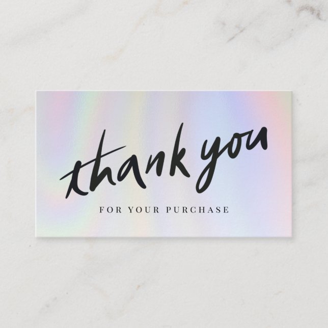 Holographic Thank You Business Card (Front)