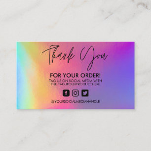 Holographic Thank You Trendy Salon Business Card