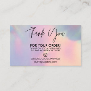 Holographic Thank You Trendy Salon Business Card