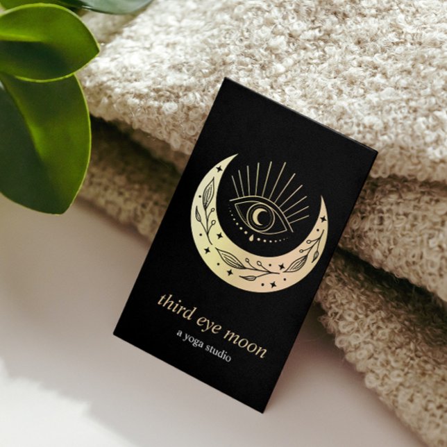 Holographic Third EYE Moon Yoga Spiritual Coach  Business Card (Creator Uploaded)