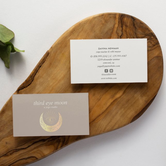 Holographic Third EYE Moon Yoga Spiritual Coach  Business Card (Creator Uploaded)