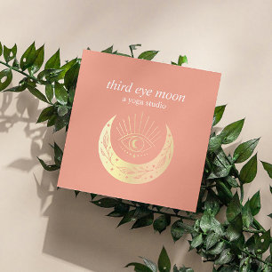 Holographic Third EYE Moon Yoga Spiritual Coach  Square Business Card