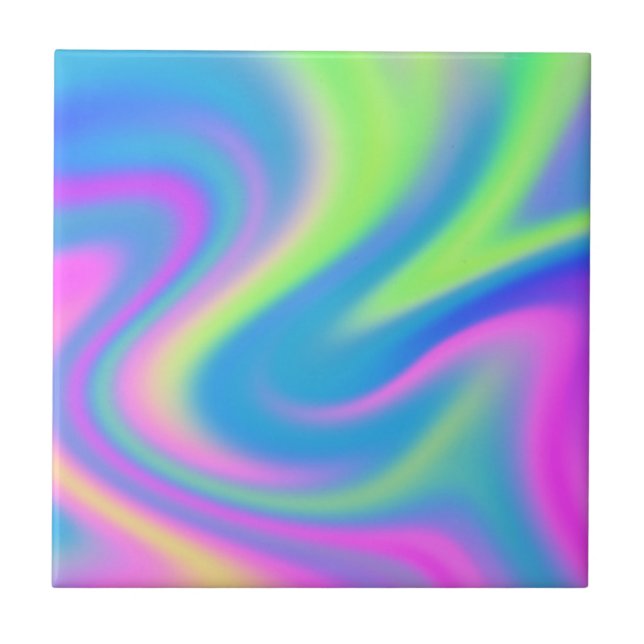 Holographic Tie Dye Tile (Front)