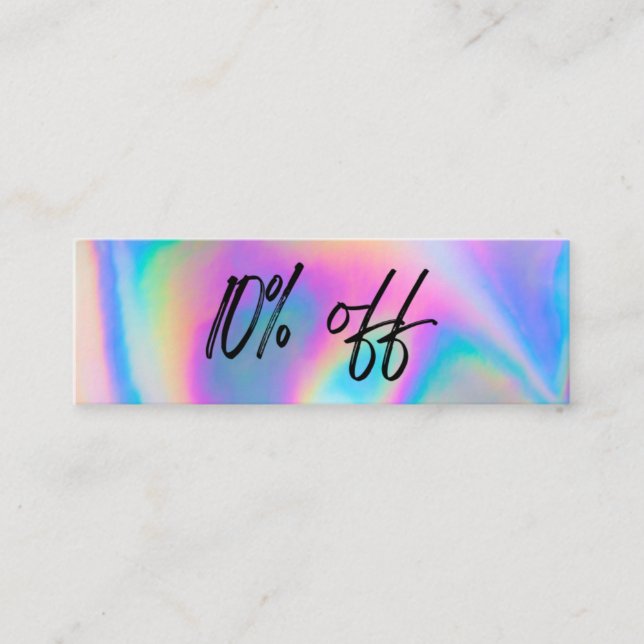 Holographic Trendy Salon Thank You Business Card (Front)