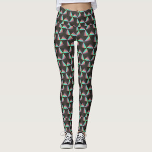 Holographic Triangle Pattern: Futuristic Prism Leggings