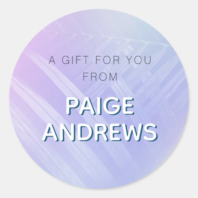 Holographic Tropical Leaves Classic Round Sticker (Front)