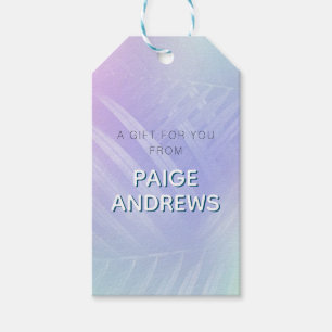 Holographic Tropical Leaves Gift Tags