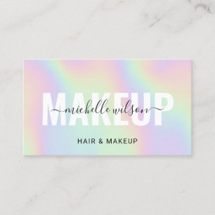 Holographic Typography Markup Artist Hair Salon Business Card