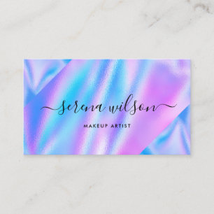 Holographic unicorn Glittering Holo makeup hair Business Card
