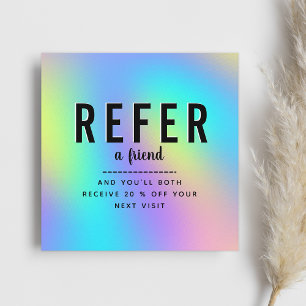 Holographic Unicorn Rainbow Add Logo & Brand Name Referral Card