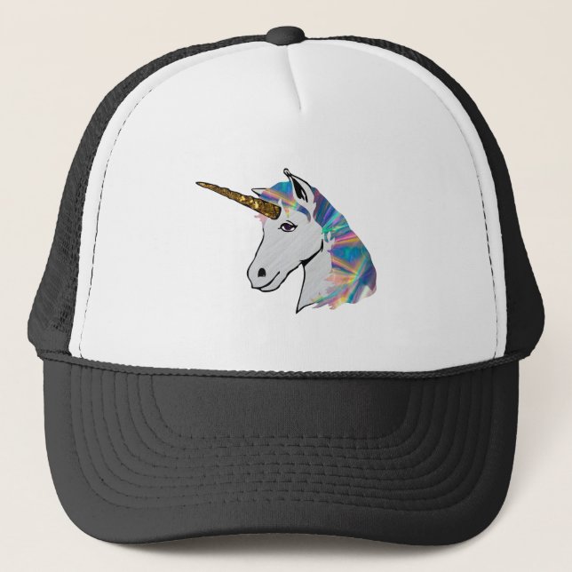 holographic unicorn trucker hat (Front)