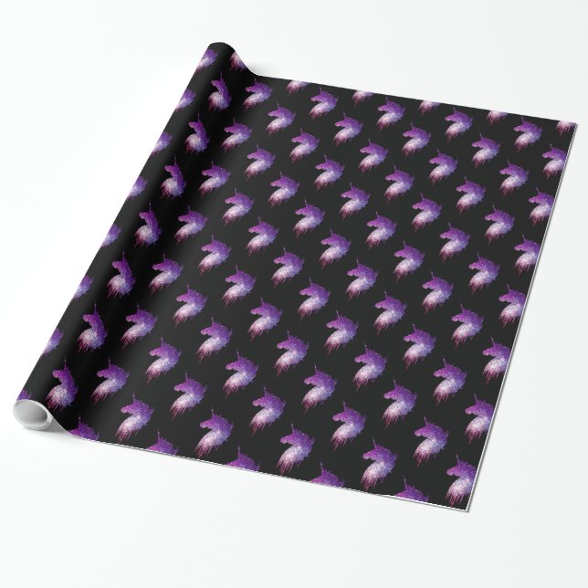 Holographic Unicorn Wrapping Paper (Unrolled)