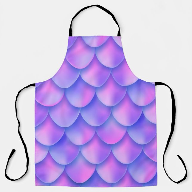 Holographic violet mermaid tail foil texture effec apron (Front)