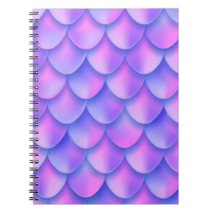 Holographic violet mermaid tail foil texture effec notebook