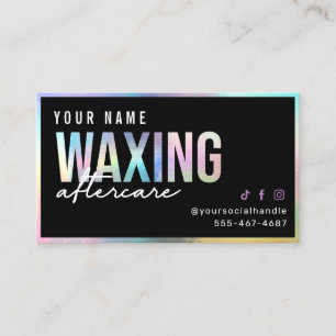 Holographic Waxing Aftercare Card