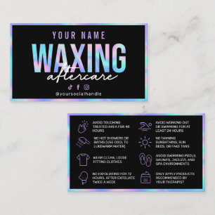 Holographic Waxing Aftercare Card