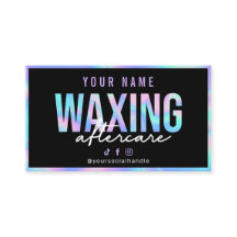 Holographic Waxing Aftercare Card