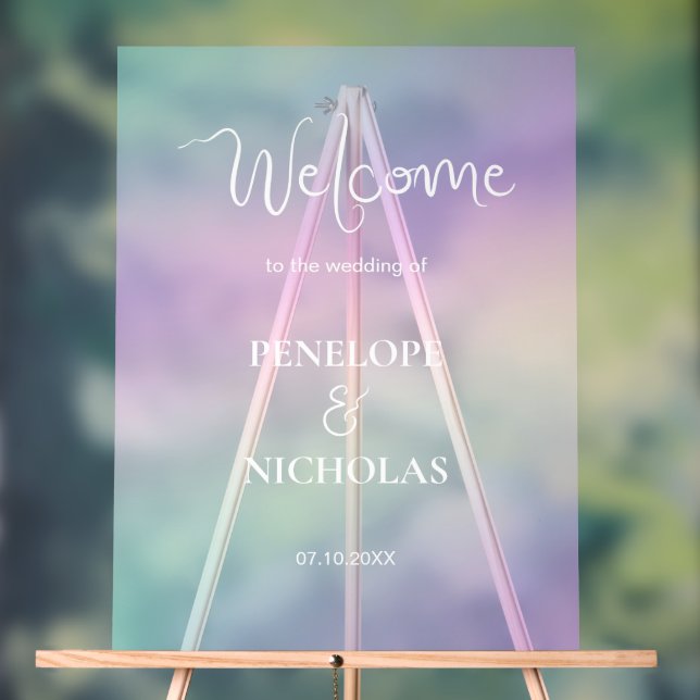Holographic Welcome Acrylic Sign (Neutral)