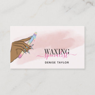 holographic woman hand waxing depilation wax busin business card