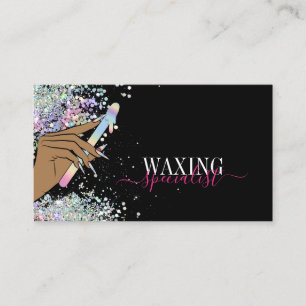 holographic woman hand waxing depilation wax business card