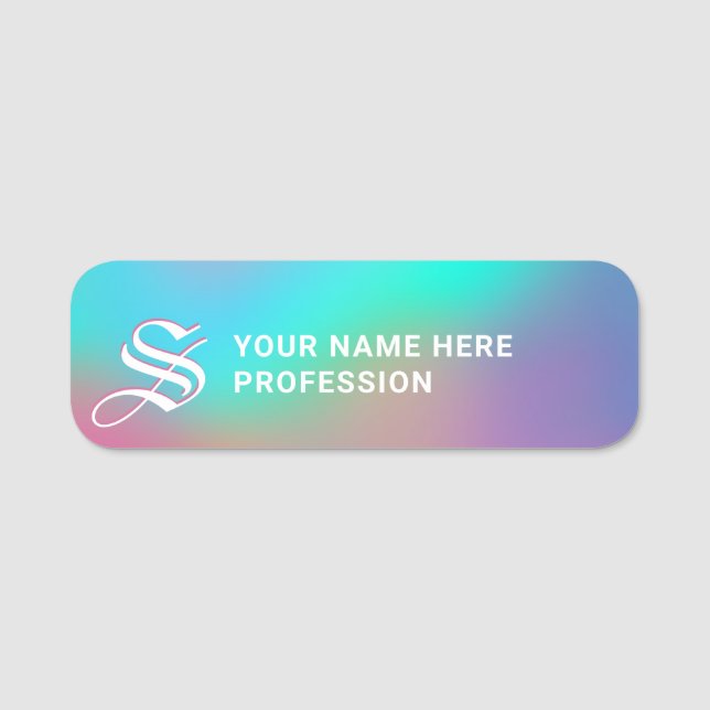 Holographic Wonderland | Monogram Name Tag (Front)