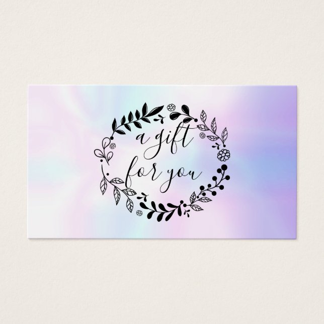 Holographic Woodland Garland Gift Certificate (Front)