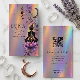 Holographic Yoga Instructor Luxury Business Card