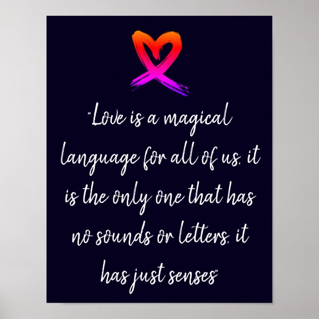 Holography Heart Love Quote Poster (Front)
