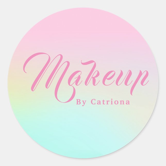 Holography Unicorn Classic Round Sticker (Front)