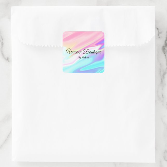 Holography Unicorn Square Sticker (Bag)