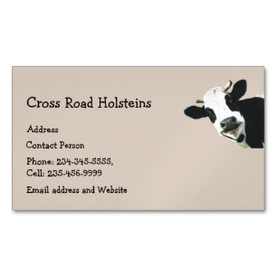 Holstein Cow Breeder Dairy Farm Humour Magnetic Business Card