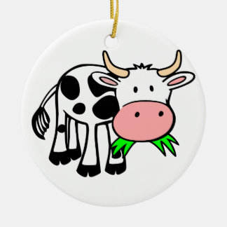 Holstein cow ceramic tree decoration