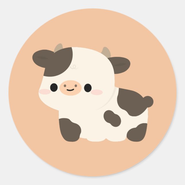 Holstein Cow Classic Round Sticker (Front)