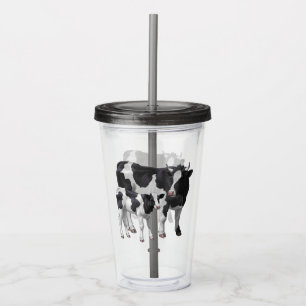 Holstein Cow & Cute Calf Acrylic Tumbler