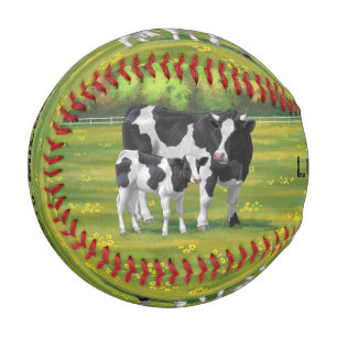 Holstein Cow & Cute Calf Baseball