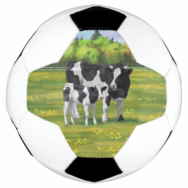 Holstein Cow & Cute Calf Football (Front)
