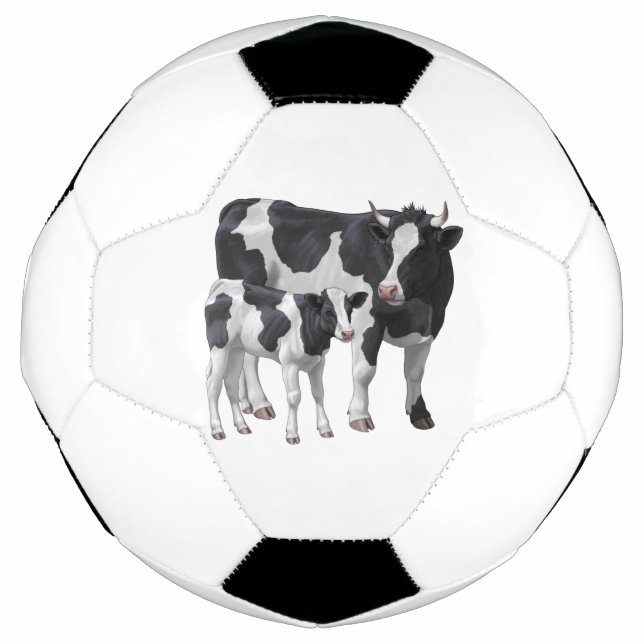 Holstein Cow & Cute Calf Football (Front)