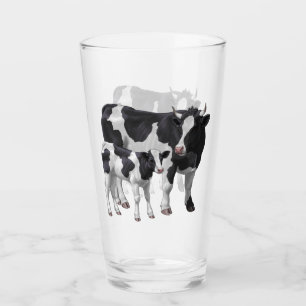 Holstein Cow & Cute Calf Glass