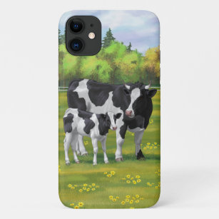 Holstein Cow & Cute Calf in Summer Pasture Case-Mate iPhone Case