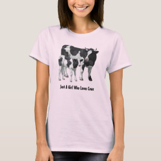 Holstein Cow & Cute Calf Personalise Your Text T-Shirt