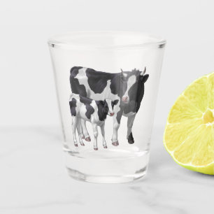 Holstein Cow & Cute Calf Shot Glass