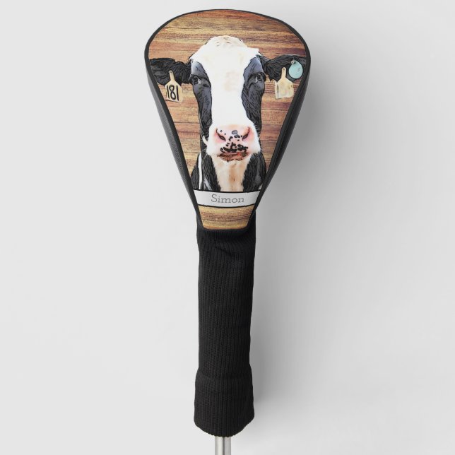 Holstein Cow Dairy Farm Animal Cute Farmer Golf Head Cover (Front)