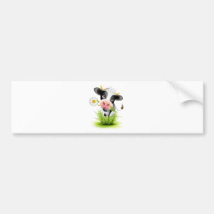 Holstein cow in grass bumper sticker