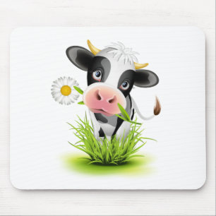 Holstein cow in grass mouse mat