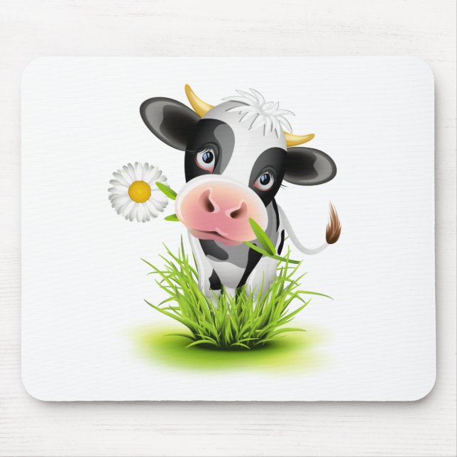 Holstein cow in grass mouse mat (Front)