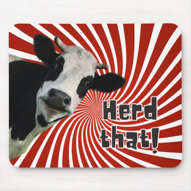 Holstein Cow Lovers - 'Herd That! Mouse Pad (Front)
