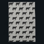 Holstein Cow Silhouettes Pattern Black and Grey Tea Towel<br><div class="desc">This Holstein cows pattern hand towel makes a cute housewarming gift,  holiday stocking stuffer,  or newlywed gift. Perfect for country farmhouse kitchens. Visit Jenn’s Doodle World for many more products featuring this cow silhouette and more barnyard animal themed home decor.</div>