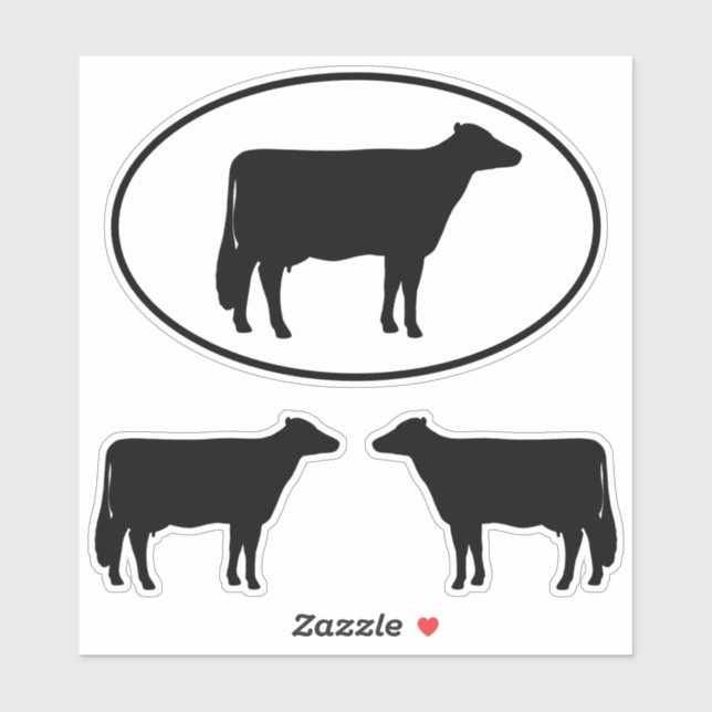 Holstein Cow Silhouettes Vinyl Sticker Set (Sheet)