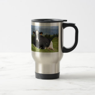 Holstein cow travel mug
