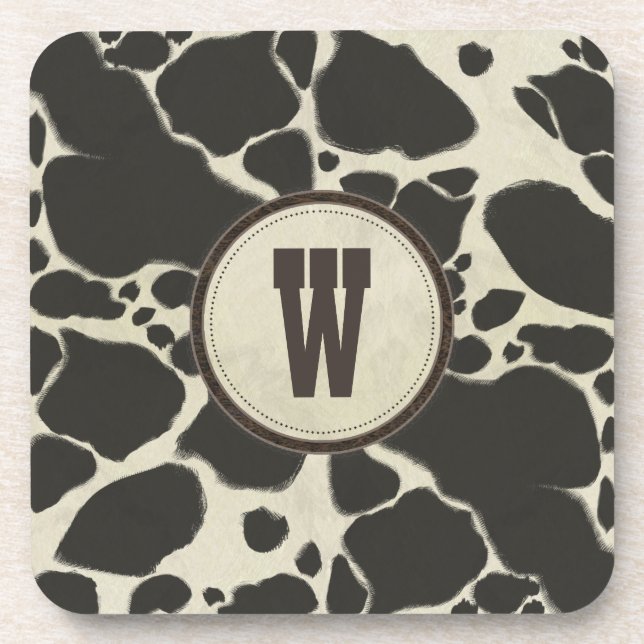 Holstein Cowhide Cow Hide Pattern Coaster (Front)